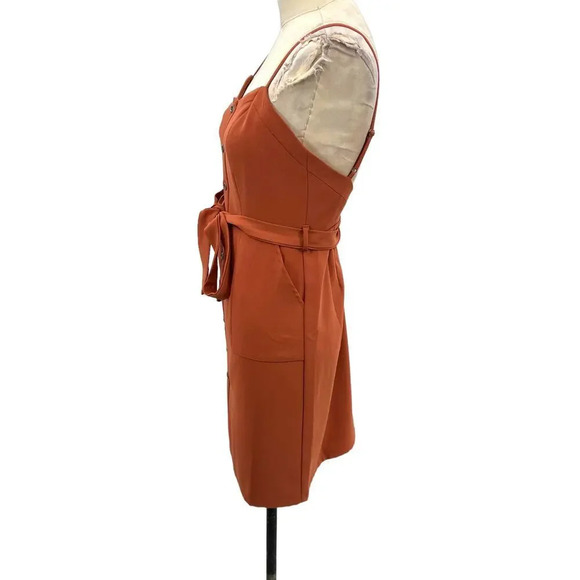 Lovers + Friends Marina Dress Faded Rust Button Front Belted Size Small - Picture 7 of 13